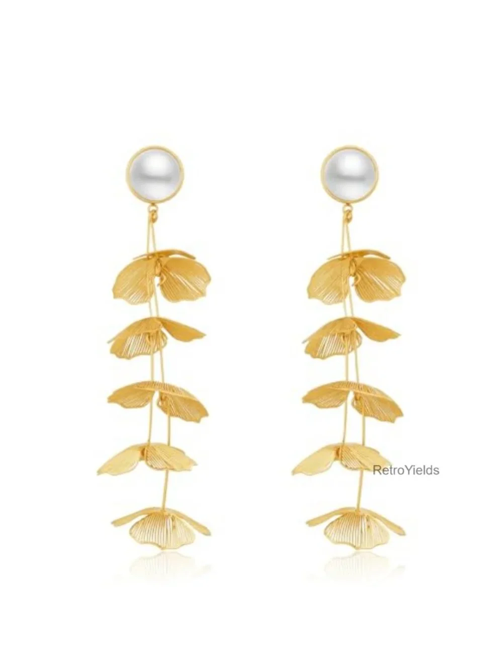 18K Gold Plated Pearl Drop Earrings, Hypoallergenic Lightweight Dangle